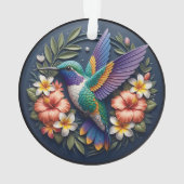 Tropical Hummingbird Ornament – Colorful Floral (Rückseite)