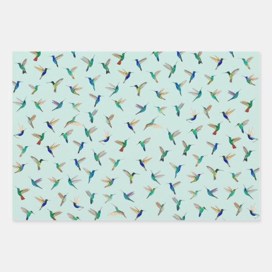 Tropical Hummingbirds Geschenkpapier Set (Vorderseite)