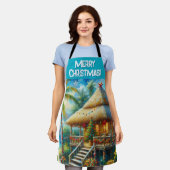 Tropical Hut Christmas Palm Tree Personalized Schürze (Getragen)