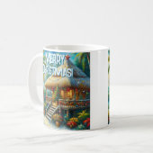 Tropical Hut Weihnachts Palm Tree Beach Lights Kaffeetasse (Vorderseite Links)