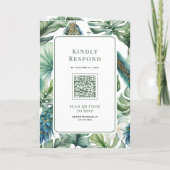 Tropical Indian Peacock Floral All in One Wedding Einladung (Rückseite)