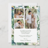 Tropical Indian Peacock Floral Wedding Dankeskarte (Rückseite)