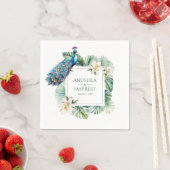 Tropical Indian Peacock Floral Wedding Serviette (Beispiel)
