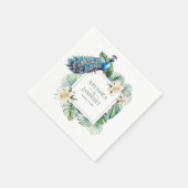 Tropical Indian Peacock Floral Wedding Serviette (Ecke)
