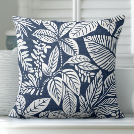 Tropical Indigo Navy Throw Kissen