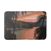 Tropical Island Abend Palm Tree Sonnenuntergang Badematte (Vorderseite)