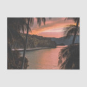Tropical Island Abend Palm Tree Sonnenuntergang Seidenpapier (Vorderseite)