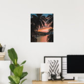 Tropical Island Abend Palm Tree Sunset Poster (Heimbüro)