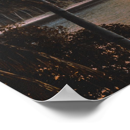 Tropical Island Abend Palm Tree Sunset Poster (Ecke)