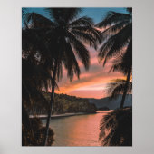 Tropical Island Abend Palm Tree Sunset Poster (Vorne)
