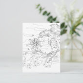 Tropical Island Aduloring Coloring Postkarte (Stehend Vorderseite)