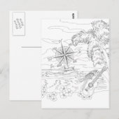 Tropical Island Aduloring Coloring Postkarte (Vorne/Hinten)