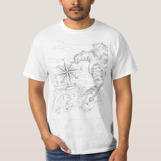 Tropical Island Aduloring Coloring Shirt (Vorderseite)