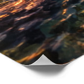 Tropical Island at Sunset Poster (Ecke)