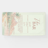 Tropical Island Bar Menu Wedding Reception Decor Banner (Horizontal)