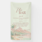 Tropical Island Bar Menu Wedding Reception Decor Banner (Vertikal)