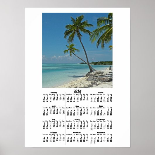 Tropical Island Beach 2012 Calendar Poster Print (Vorne)