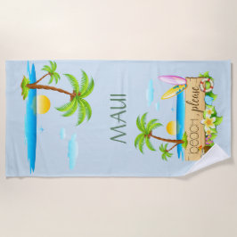 Tropical Island Beach - Beach bitte & Dein Text Strandtuch