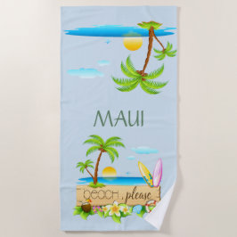 Tropical Island Beach - Beach bitte & Dein Text Strandtuch
