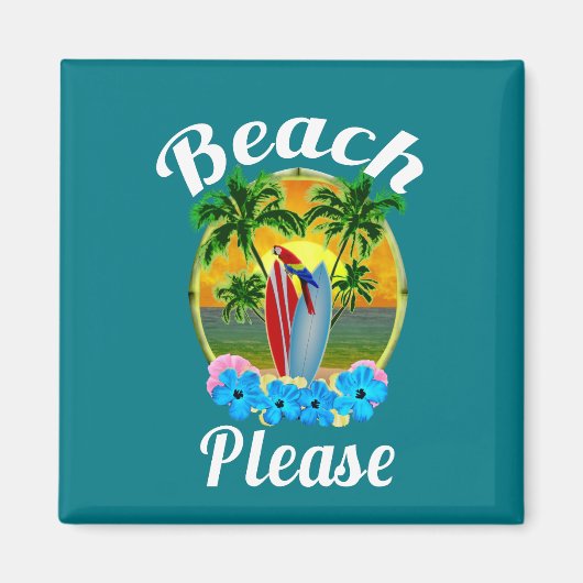 Tropical Island Beach Bitte Magnet (Vorne)