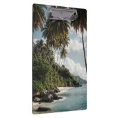 Tropical Island Beach Green Blue Foto Klemmbrett (Rechts)
