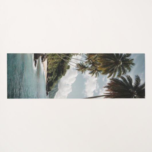 Tropical Island Beach Green Blue Foto Yogamatte (Rückseite (Horizontal))