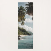 Tropical Island Beach Green Blue Foto Yogamatte (Rückseite)