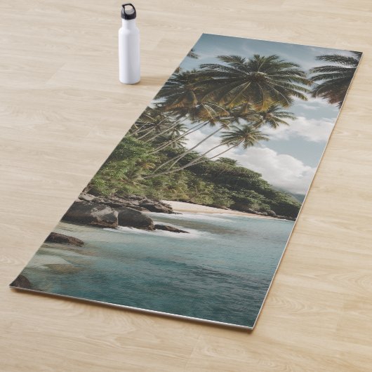 Tropical Island Beach Green Blue Foto Yogamatte (Beispiel)