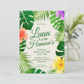 Tropical Island Beach Luau Einladung (Stehend Vorderseite)