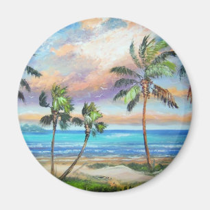 Tropical Island Beach Magnet