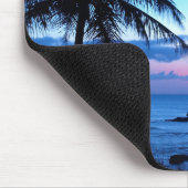Tropical Island Beach Ocean Pink Blue Sunset Foto Mousepad (Ecke)