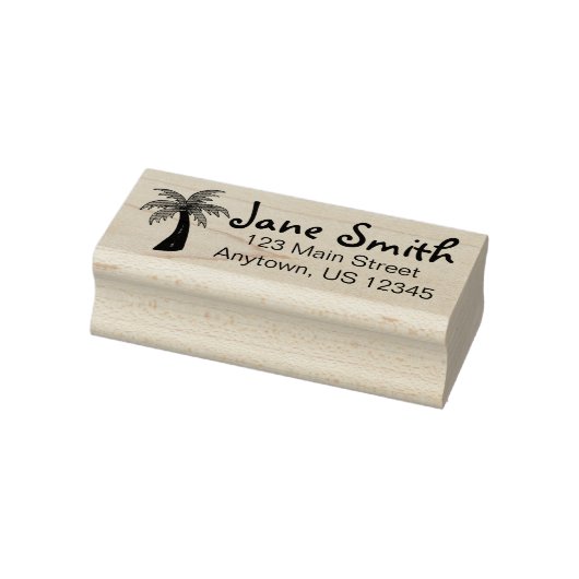 Tropical Island Beach Palm Tree Personalisiert Gummistempel (Stempel)