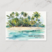 Tropical Island Beach Palm Tree Visitenkarte (Vorderseite)