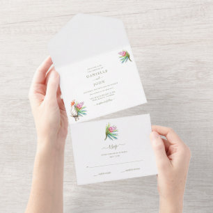  Tropical Island Beach Paradise Wedding RSVP All In One Einladung