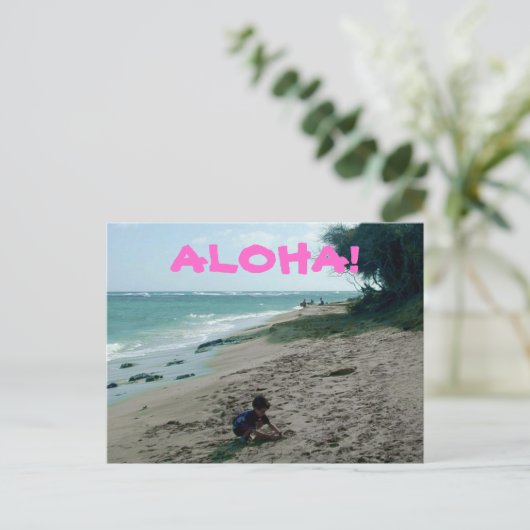 Tropical Island Beach Postcard Postkarte (Stehend Vorderseite)