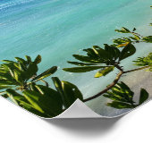 Tropical Island Beach Rocks & Palmen Poster (Ecke)