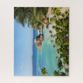 Tropical Island Beach Rocks Palmen Trees Puzzle (Vertikal)