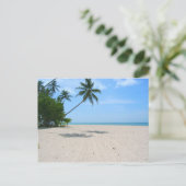 Tropical Island Beach, Seychellen) Postkarte (Stehend Vorderseite)