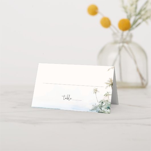 Tropical Island Beach Szene Platzkarte (Vorderseite)