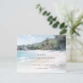 Tropical Island Beach Wedding UAWG RSVP Karte (Stehend Vorderseite)
