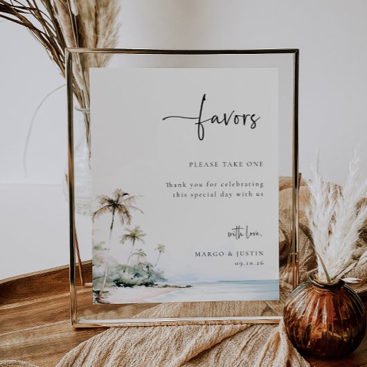 Tropical Island Beach Wedge Fevor Sign Poster