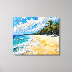 Tropical Island Beach Wrapped Canvas Küstenoce Leinwanddruck