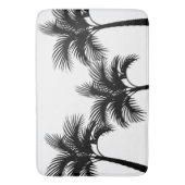 Tropical Island Black Palm Trees Silhouette Badematte (Vorderseite Vertikal)