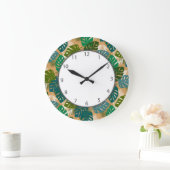 Tropical Island Blätter Große Wanduhr (Zuhause)