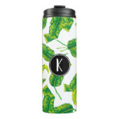 Tropical Island Blätter | Monogramm Thermosbecher (Vorderseite)