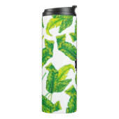 Tropical Island Blätter | Monogramm Thermosbecher (Nach links gedreht)