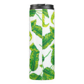 Tropical Island Blätter | Monogramm Thermosbecher (Rückseite)