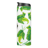 Tropical Island Blätter | Monogramm Thermosbecher (Nach rechts gedreht)