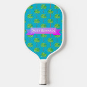 Tropical Island Blue Palm Tree Pickleball Paddle (Rückseite)