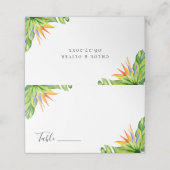 Tropical Island Botanical Wedding Platzkarte (Außenseite Aufgefaltet)